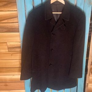 Calvin Klein wool blend trench coat size 44R single breasted wool nylon cashmere